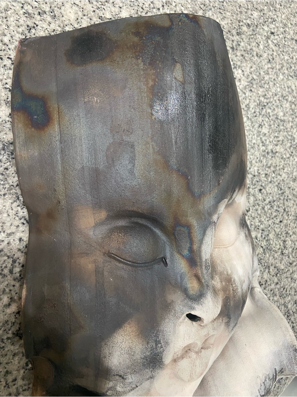 Vintage 1989 Ceramic Art Mask Face Wall Hanging Sculpture Signed Boyle 89 - Picture 14 of 17